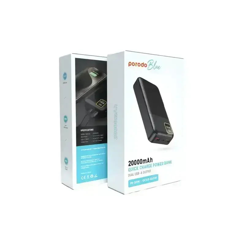 پاوربانک پرودو مدل Porodo Blue Quick Charge pb-22wPb10k